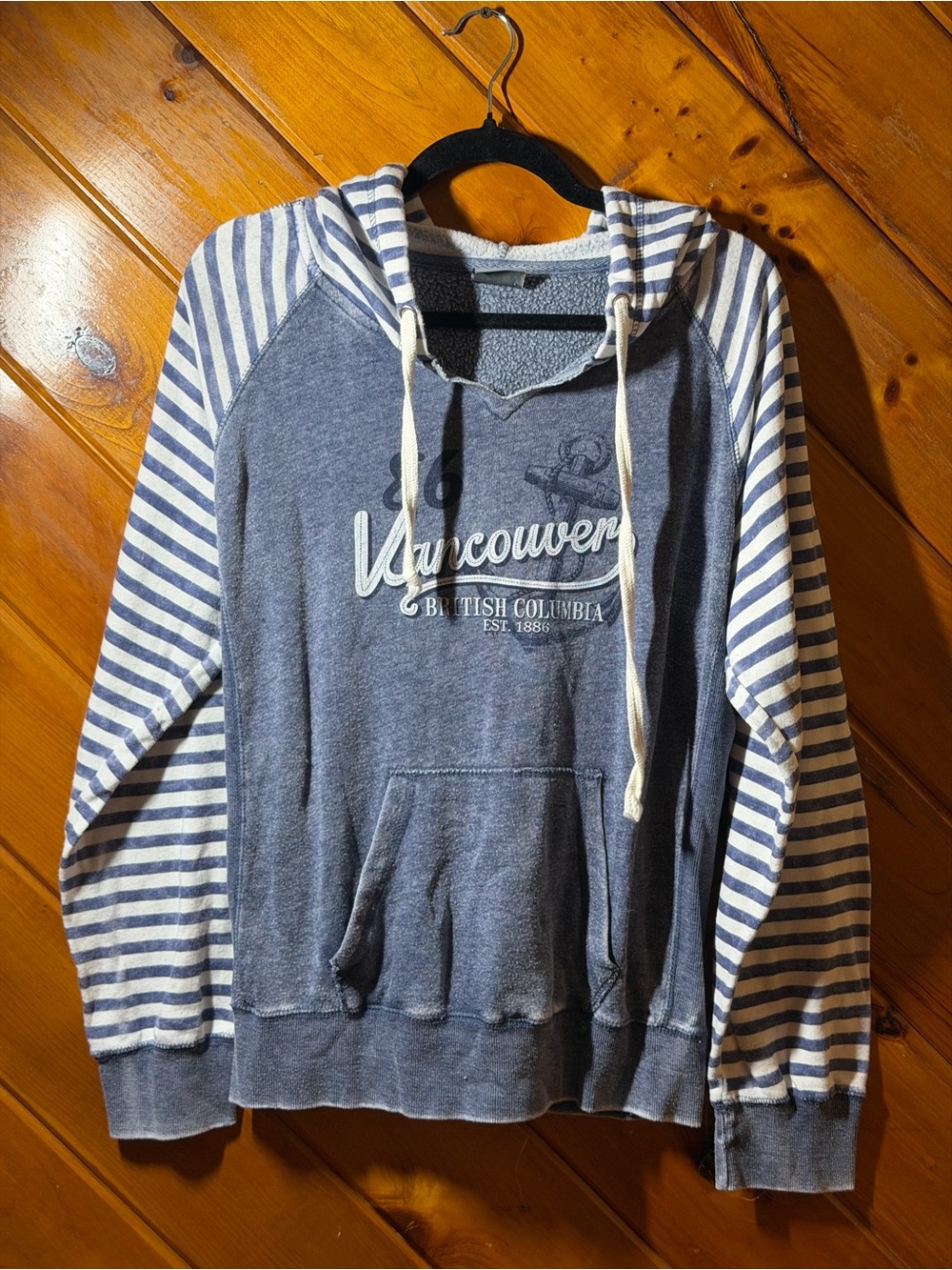 MV Sport Vancouver Hooded Zip-Up Sweatshirt - Blue & White